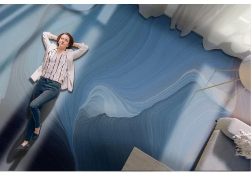 Carta da Parati superficie marmo colore azzurro 2