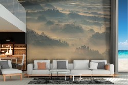 Carta Da Parati Adesiva Foresta Viola - 392x280 Cm - Fotomurale Moderno Per Pareti - Facile Applicazione E Rimozione