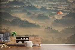 Carta da Parati paesaggio foresta alberi natura