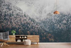 Carta da Parati paesaggio foresta in montagna