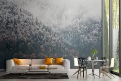 Carta da Parati Foreste e Alberi Montagna Neve