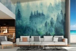 Green forest landscape wallpaper