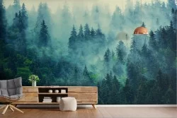 Green forest landscape wallpaper