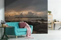 Wallpaper cliff on the sea natural landscape