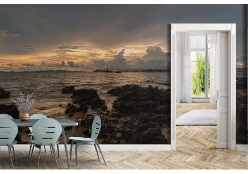 Carta da Parati scogliera sul mare paesaggio natura 2