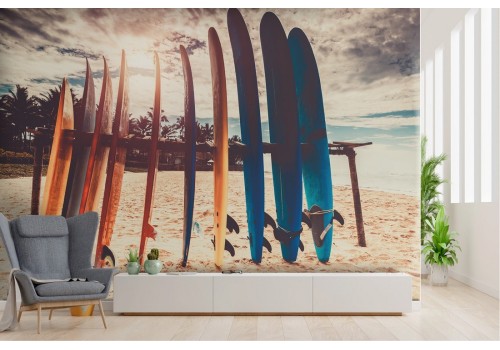 Beach wallpaper with surfboards
