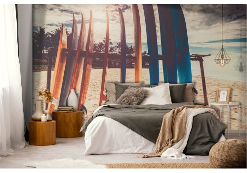 Beach wallpaper with surfboards 2