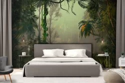 Carta da Parati Foglie Foreste e Alberi Tropicale