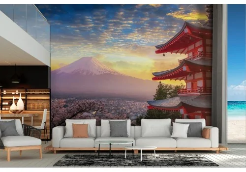 Carta da Parati paesaggio Giappone monte Fuji