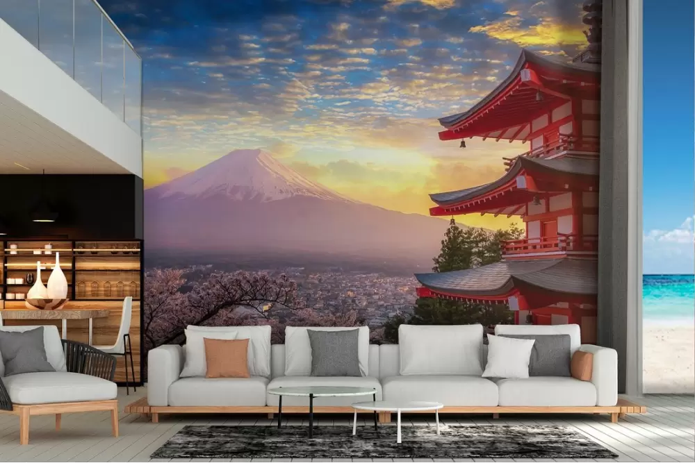 Carta da Parati paesaggio Giappone monte Fuji