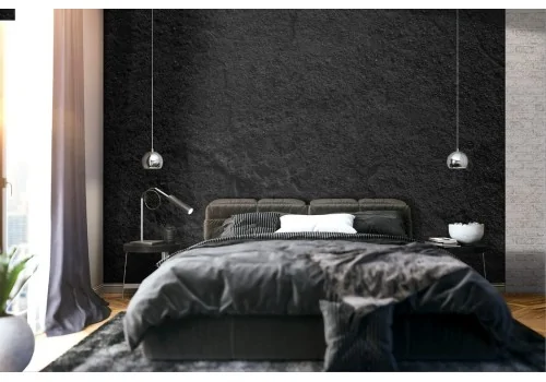 Carta da Parati superficie cemento nero 2