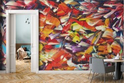 Carta da Parati superficie intonaco colori astratti