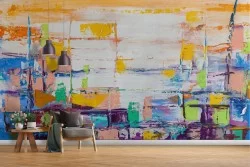 Wallpaper Paintings and Abstract Watercolor Plaster