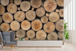 Cut wood surface wallpaper