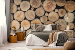 Cut wood surface wallpaper