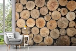 Carta da Parati Legno Moderna Natura