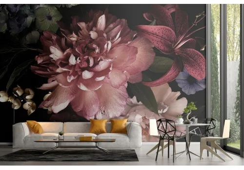 Vintage floral composition wallpaper