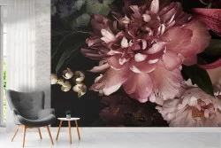 Vintage floral composition wallpaper