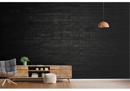 Black Brick Texture Wallpaper Surface
