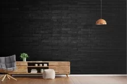 Black Brick Texture Wallpaper Surface