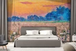 Wallpaper Paintings and Watercolors Leaves and Flowers Meadows and Hills