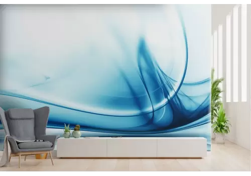 Blue wave abstract modern design wallpaper