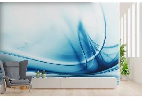 Abstract blue wave wallpaper modern design