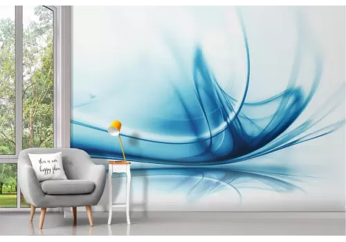 Carta da Parati onde blu astratte design moderno 2