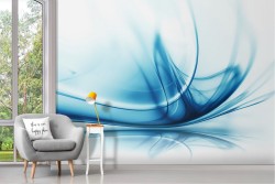 Blue wave abstract modern design wallpaper