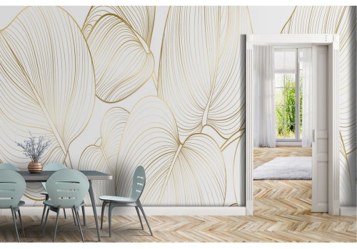 Tropical large stylized leaves wallpaper 2