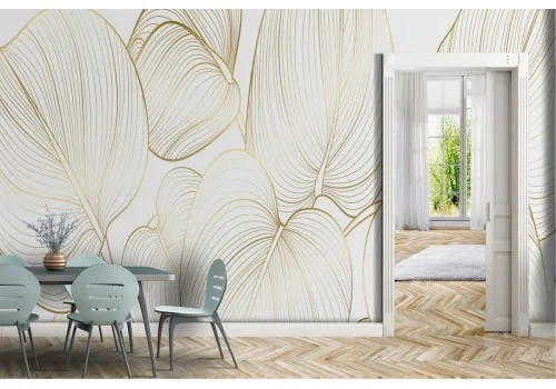 Tropical large stylized leaves wallpaper 2