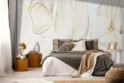 Luxury Modern Stylized Leaves Wallpaper Nature