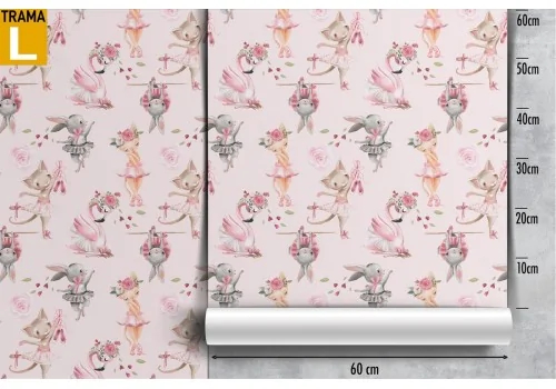 Wallpaper with dancing animals decoration for children. 2