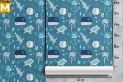 Carta da Parati Animali uccelli Decorazioni e Pattern Mondo acquatico