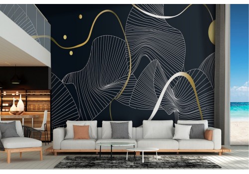 Abstract wallpaper decoration with stylized stripes