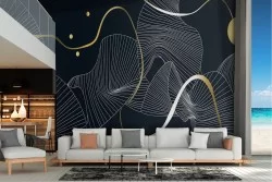 Carta da Parati decorazione astratta con righe stilizzate