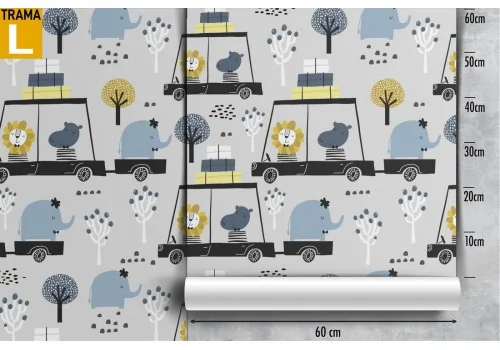 Stylized animal wallpaper children's decoration. 2