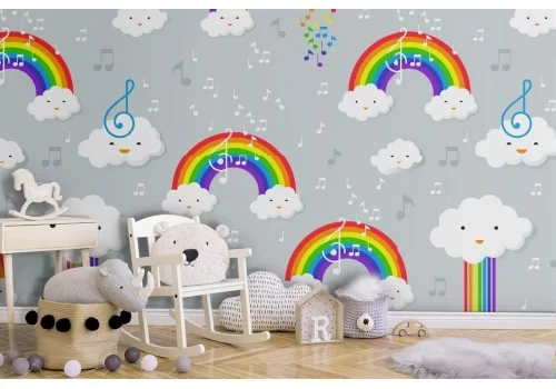 Carta da Parati arcobaleni decorazione bambini.