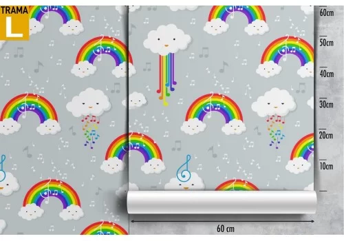 Carta da Parati arcobaleni decorazione bambini. 2