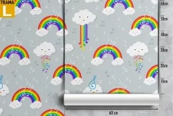 Rainbow wallpaper children's decoration.