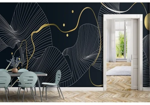 Carta da Parati decorazione astratta con righe stilizzate 2