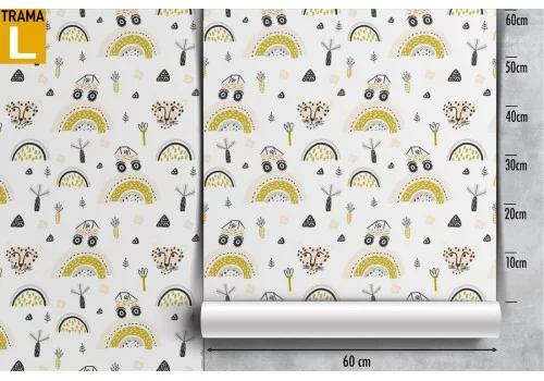 Carta da Parati bambini arcobaleni stilizzati. 2