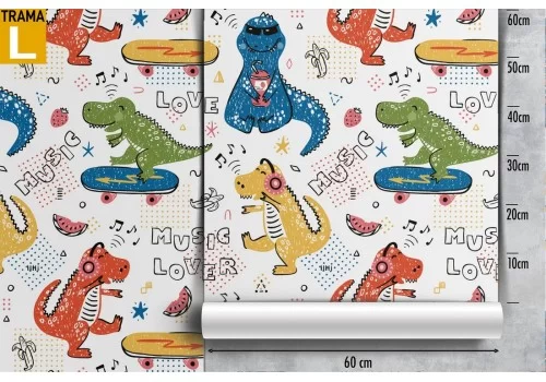 Carta da Parati bambini dinosauri decorazione. 2