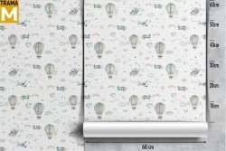 Carta da Parati Decorazioni e Pattern Razzi aerei mongolfiere