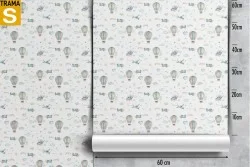 Carta da Parati Bambini Decorazioni e Pattern Razzi aerei mongolfiere