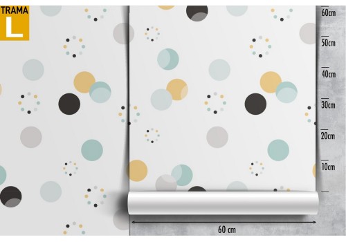 Polka dot children's pattern wallpaper decoration. 2