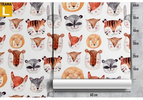 Wallpaper decoration children stylized animals. 2