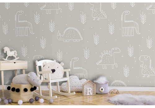 Dinosaur children's wallpaper decoration.