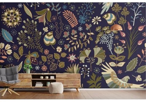 Vintage flower wallpaper decoration.