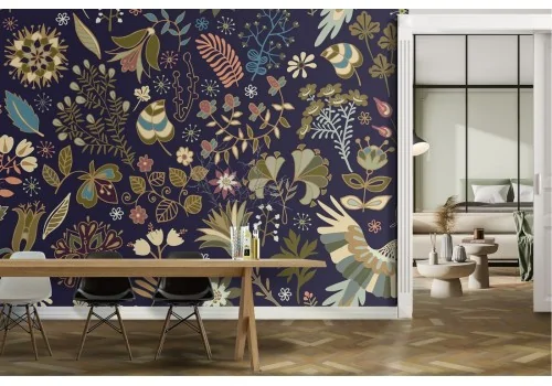 Vintage flower wallpaper decoration. 2